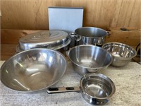 Stainless bowls and roaster