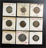 LOT OF (9) MISCELLANEOUS WORLD COINS