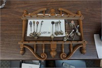 souvenir spoons & racks including 8-silver &