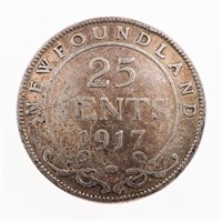 NFLD. 1917 Sterling Silver 20 cents