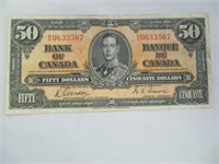 1937 $50 BANK NOTE CDN