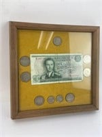 Framed Luxembourg Coin / Note Currency