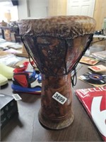 HAND CARVED AFRICAN STYLE DJEMBE DRUM