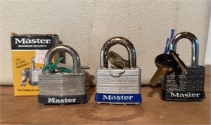 3 MASTERLOCKS with Keys