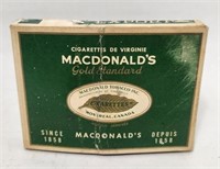 MACDONALD'S GOLD STANDARD Cigarette Pack Empty