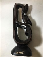 Haiti 14” Wood Carving Sculpture Man Kissing Woman