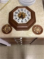 Clock and masonic symbols