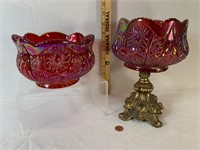Ruby Red Carnival Glass Lot