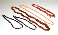 Five natural bead necklaces