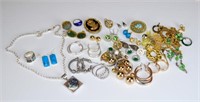 Large lot of costume and silver jewellery