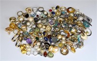Large lot of costume rings and earrings