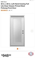 1 pcs; MMI Door 30 in. x 80 in. Left-Hand Inswing