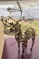 Metal jeweled deer statue, 22? tall