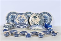 Asstd Blue Flow, Transferware, Staffordshire