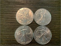 (4) 2017 Silver Dollars