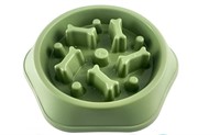 Dog Slow Food Feeding Pet Bowl (L Green) Set of 3