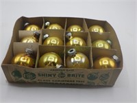12 VTG gold mercury glass small ornaments #1