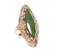Jewelry 10kt Yellow Gold Jade Black Hills Ring