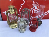 (5) Kerosene Oil Lanterns Lamps Lot