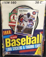 1988 FLEER BASEBALL LOGO STICKERS & TRADING CARDS