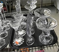2 Trays of Beautiful Crystal Candleholders