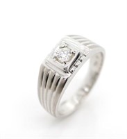 0.20ct solitaire diamond and 18ct white gold ring
