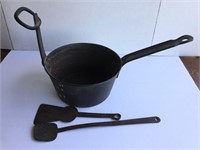 Antique Handmade Wrought Iron Cooking Tools & More