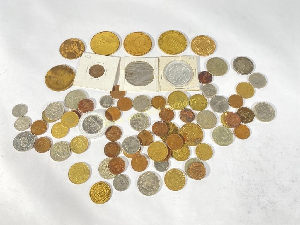 Foreign coins, medallions, tokens, etc