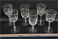 Vintage Etched Glasses-3 Pairs