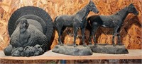 Ceramic Horses and Turkey
