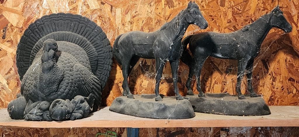Ceramic Horses and Turkey