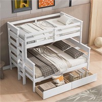 Harper & Bright Twin/Full Bunk Bed w/ Storage