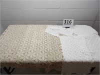 Crocheted Table Cloth & Dresser Scarves