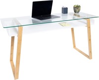 bonVIVO Massimo Small Desk - 55 Inch - White