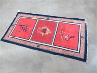 HAND KNOTTED RED & BLUE ORIENTAL STYLE CARPET