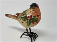 Carved Resin & Metal Bird Figurine