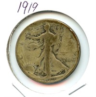 1919 Walking Liberty Silver Half Dollar