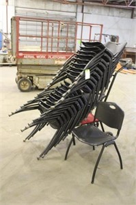 (19) Stackable Chairs With Cart
