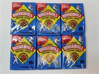 E4) (6) SEALED packs of 1990 Topps Bowman baseball
