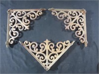 3 Nice Vintage Cast Iron Decorative Angle