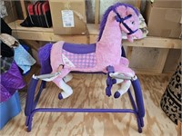 Princess Pink Purple Plush Bouncy Horse