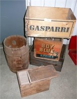 Vintage Wood Boxes with Advertising