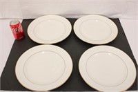 4 Lenox Continental Dining Gold Dinner Plates #2