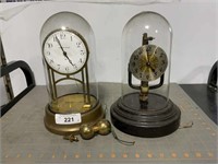 2 vintage dome clocks