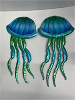 Two beautiful Metal Jellyfish Wall Hangings