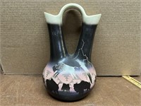 Native American Pottery Buffalo Vase
