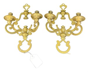Pair of Brass Candelabra Sconces