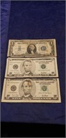 (1) Silver Certificate One Dollar Bill & (2) Five