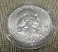 Uncirculated 1959 Silver Benjamin Half Dollar