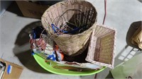 baskets, flag, household items
